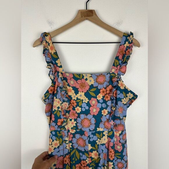 Princess Highway Linen Blend Wide Leg Ella Flora Jumpsuit Women’s Sz 12 cottage - Picture 7 of 10